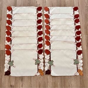 Beautiful Sam Hedaya Fall Maple Leaf Placemats Napkins 12” X 19”‎ Set Of 16